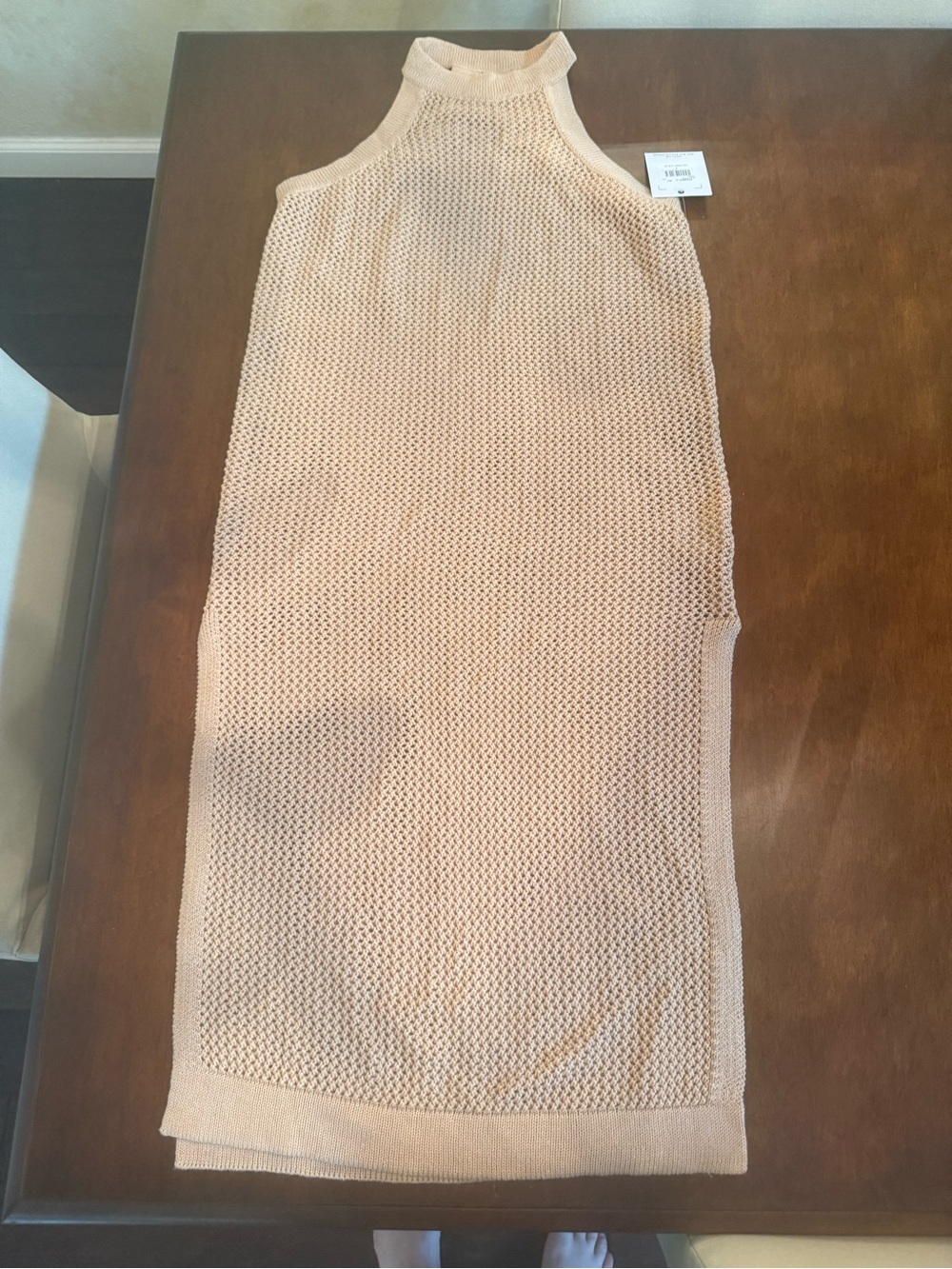 O'Neill Sleeveless Open-Knit Swim cover up in tan